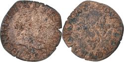 World Coins - France, Henri III, Double Tournois, 1583, Poitiers, Copper,