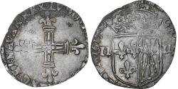 World Coins - France, Louis XIII, 1/4 d'écu de Navarre, 1617, Saint-Palais, Silver