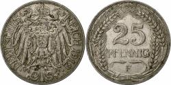 World Coins - GERMANY - EMPIRE, Wilhelm II, 25 Pfennig, 1912, Stuttgart, Nickel,