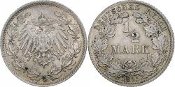 World Coins - GERMANY - EMPIRE, 1/2 Mark, 1915, Munich, Silver, , KM:17