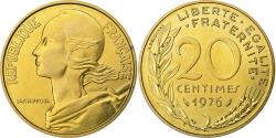 World Coins - France, 20 Centimes, Marianne, 1976, Paris, série FDC, Aluminum-Bronze