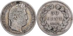 World Coins - France, Louis Philippe I, 50 Centimes, 1848, Paris, Silver,