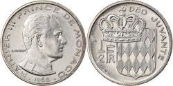 World Coins - Coin, Monaco, Rainier III, 1/2 Franc, 1968, , Nickel, KM:145