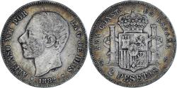 World Coins - Spain, Alfonso XII, 2 Pesetas, 1882, Madrid, , Silver, KM:678.2