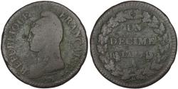 World Coins - Coin, France, Dupré, Decime, 1799, Paris, , Bronze, Gadoury:187