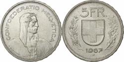 World Coins - Switzerland, 5 Francs, Herdsman, 1967, Bern, Silver, , KM:40
