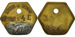 World Coins - France, Token, Compagnie des Mines de Bruay, Fosse N° 4E, , Brass