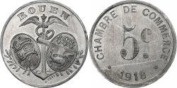 World Coins - France, Chambre de commerce de Rouen, 5 Centimes, 1918, , Aluminium