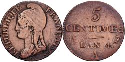 World Coins - France, 5 Centimes, Dupré, 1792 / AN 4, Paris, Bronze, , Gadoury:124