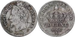World Coins - Coin, France, Napoleon III, 20 Centimes, 1866, Paris, , Silver