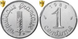 World Coins - France, 1 Centime, Épi, 1985, Paris, série FDC, Stainless Steel, PCGS,