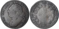 World Coins - France, Louis XVI, 12 deniers français, 1792 / AN 4, Strasbourg,