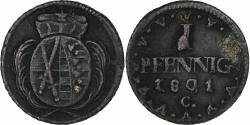World Coins - Electorate of Saxony, Friedrich August III, Pfennig, 1801, Copper,