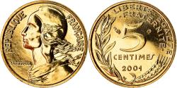 World Coins - Coin, France, Marianne, 5 Centimes, 2001, Paris, BU, , Aluminum-Bronze
