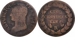 World Coins - France, 5 Centimes, Dupré, AN 5, Orléans, Copper,