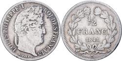 World Coins - France, 1/2 Franc, Louis-Philippe, 1841, Paris, Silver, , Gadoury:408
