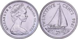 World Coins - Bahamas, Elizabeth II, 25 Cents, 1966, British Royal Mint, Nickel,