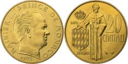 World Coins - Monaco, Rainier III, 20 Centimes, 1995, MDP, Série BU, Aluminum-Bronze