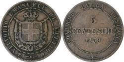 World Coins - Italy, Tuscany, Vittorio Emanuele II, 5 Centesimi, 1859, Heaton, Copper