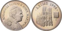 World Coins - Vatican, Medal, Le Pape Jean-Paul II à Reims, Copper-Nickel Gilt,