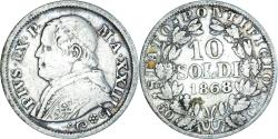 World Coins - Coin, Vatican, 10 Soldi, 50 Centesimi, 1868
