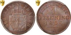 World Coins - Coin, German States, PRUSSIA, Wilhelm I, Pfennig, 1864, Berlin, PCGS, MS64BN