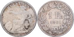 World Coins - Switzerland, Franc, 1861, Bern, Silver, , KM:9a