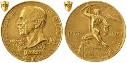 World Coins - Italy, Vittorio Emanuele III, 100 Lire, 1925, Rome, Gold, PCGS, , KM:66
