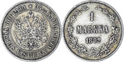 World Coins - Coin, Finland, Alexander III, Markka, 1892, Helsinki, , Silver, KM:3.2