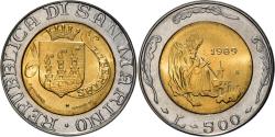 World Coins - Coin, San Marino, 500 Lire, 1989, , Bi-Metallic, KM:239