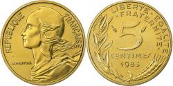 World Coins - France, 5 Centimes, Marianne, 1983, Paris, Aluminum-Bronze,