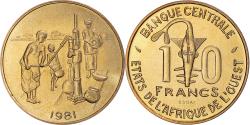 World Coins - Coin, West African States, 10 Francs, 1981, Paris, ESSAI, , Brass