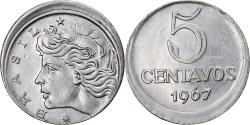 World Coins - Coin, Brazil, 5 Centavos, 1967, error off center strike, , Stainless
