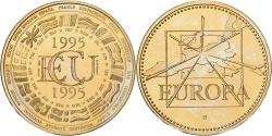 World Coins - France, Medal, Ecu Europa, 1995, Copper-Nickel Gilt, Rodier,