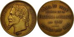 World Coins - France, Token, Napoléon III, Fêtes de Lille, 1867, , Brass