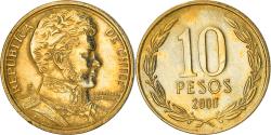 World Coins - Coin, Chile, 10 Pesos, 2000, Santiago, , Aluminum-Bronze, KM:228.2