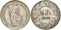 World Coins - Switzerland, 1/2 Franc, 1945, Bern, Silver, , KM:23
