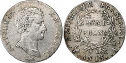 World Coins - France, Demi Franc, Napoléon I, An 13 (1805), Paris, Silver,