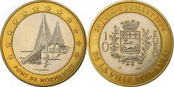 World Coins - France, Medal, 10 Euro, Ville du Havre, Pont de Normandie, 1996,