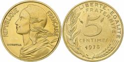 World Coins - France, 5 Centimes, Marianne, 1978, Pessac, Aluminum-Bronze,