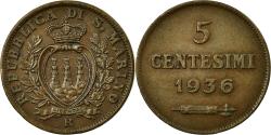 World Coins - Coin, San Marino, 5 Centesimi, 1936, Rome, , Bronze, KM:12