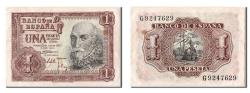 World Coins - Banknote, Spain, 1 Peseta, 1953, 1953-07-22, AU(55-58)