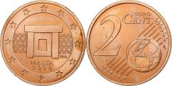 World Coins - Malta, 2 Euro Cent, BU, 2008, Monnaie de Paris, Copper Plated Steel,