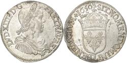 World Coins - France, Louis XIV, 1/2 Écu à la mèche longue, 1650, Bayonne, Silver