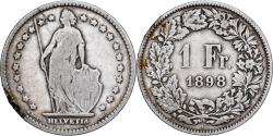 World Coins - Switzerland, Franc, 1898, Bern, Silver, , KM:24