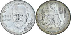 World Coins - France, Victor Hugo, 10 Francs, 1985, Paris, BU, , Silver, Gadoury:819