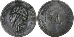World Coins - France, Napoleon III, 10 Centimes, 1861, Strasbourg, Satirique, Bronze