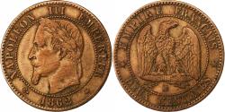 World Coins - France, Napoleon III, 2 Centimes, 1862, Strasbourg, Bronze,