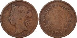 World Coins - Straits Settlements, Victoria, Cent, 1874, Calcutta, Copper,