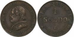 World Coins - Papal States, Pius IX, Soldo, 1866, Rome, Copper, , KM:1372.2